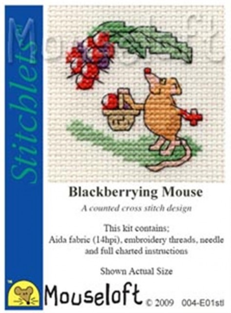broderi korssting mini - Blackberrying Mouse