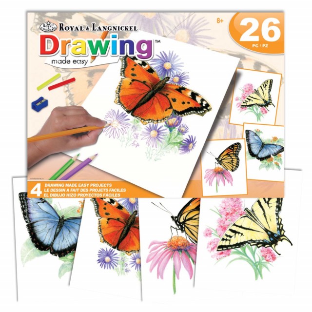 Sketching - Tegne - Skyggelegge - sommerfugler