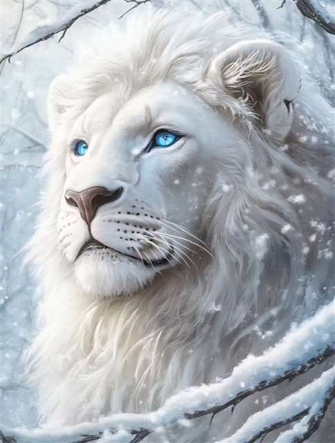 Paint by numbers - Vinter løve 40x50cm