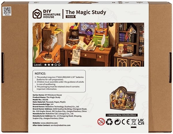 The Magic Study - Byggesett m/ lys - DIY Miniature Room