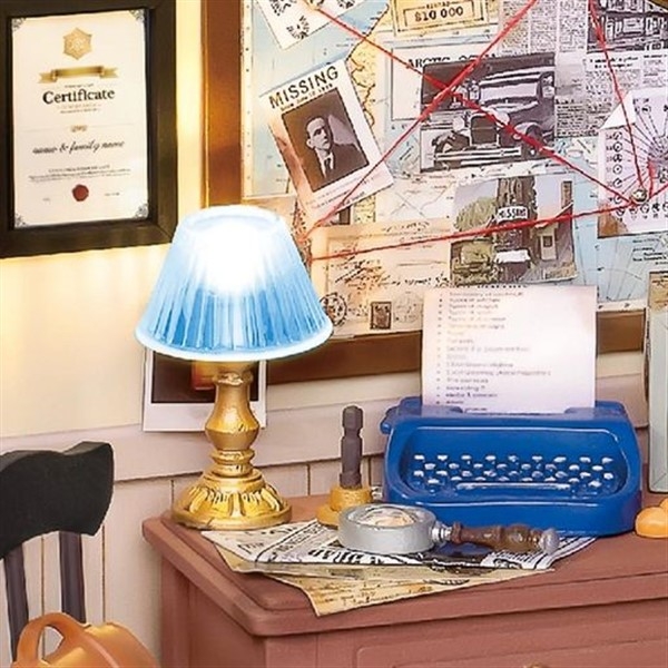Detective agency - Byggesett m/ lys - DIY Miniature Room