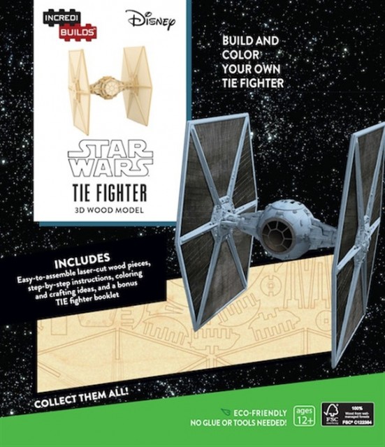 Star Wars byggesett i tre med bok - Tie Fighter