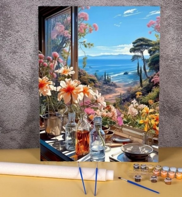 Paint By Numbers - fjell utsikt 40x50cm