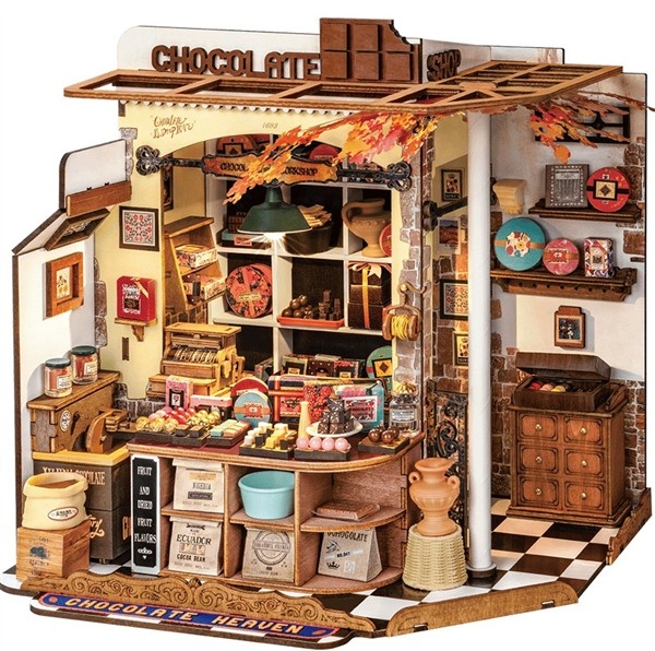 Henry`s chocolate - Byggesett m/ lys - DIY Miniature Room