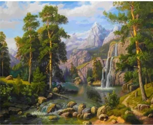 Paint by numbers - Waterfall Landscape