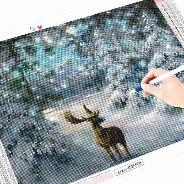 Diamond painting - Snowy day 40x50cm