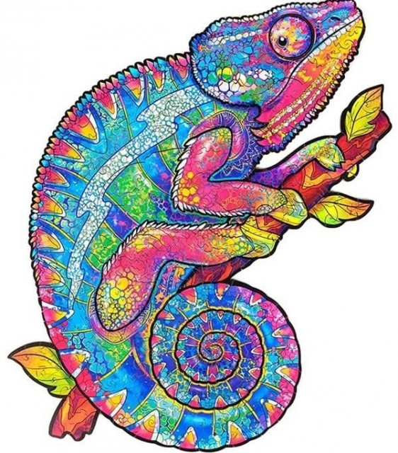 Figur puslespill i tre - Kameleon