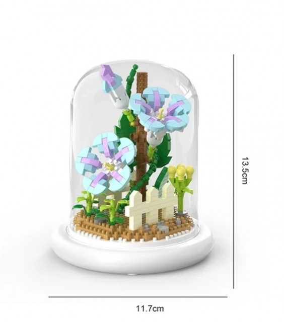 Mini 3D - byggesett - Petunia med lys, 500 deler