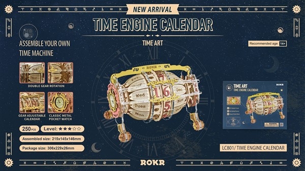 Time engine calendar - Byggesett i tre