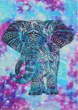 Diamond painting - Blå elefant 30x40 cm
