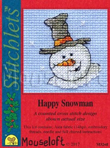mini korssting - glad snømann