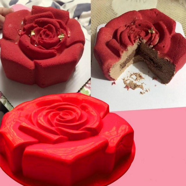 kakeform i silikon - rose