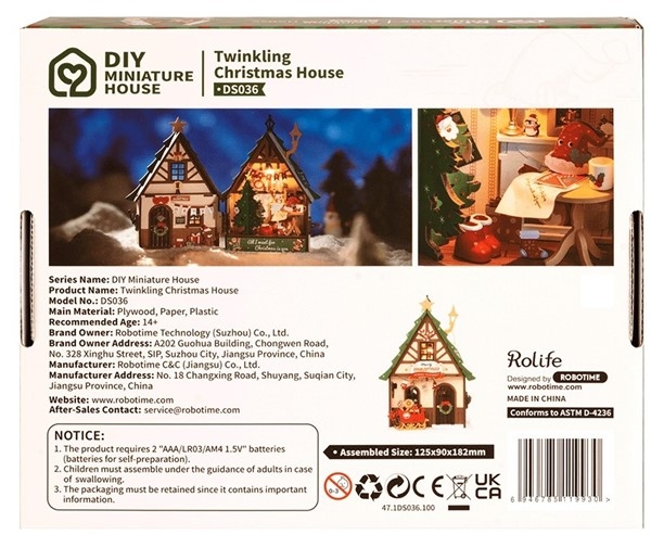 Byggesett med lys - Julehus