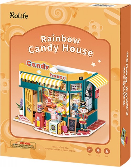 Rainbow candy house - Byggesett m/ lys