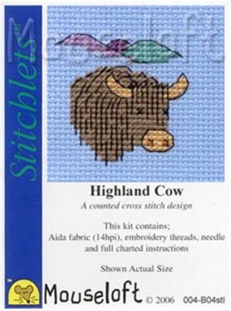 broderi korssting mini - highland cow