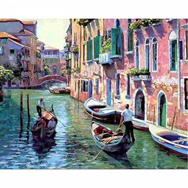 Painting by numbers - Gondolas in Venice 40x50cm