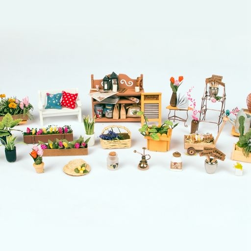 Miller`s garden - Byggesett m/ lys - DIY Miniature Room