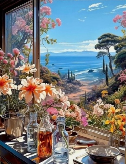 Paint By Numbers - fjell utsikt 40x50cm
