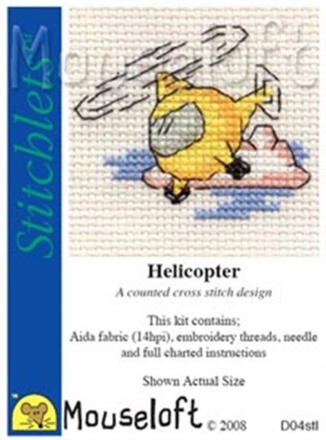 mini korssting - broderi pakke - helicopter