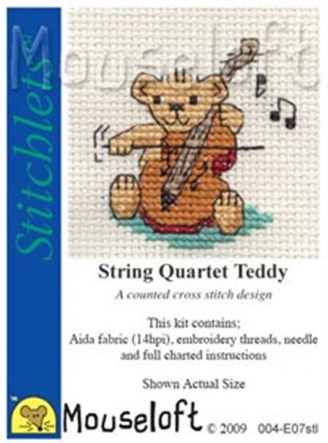 mini korssting - broderi pakke - String Quartet Teddy