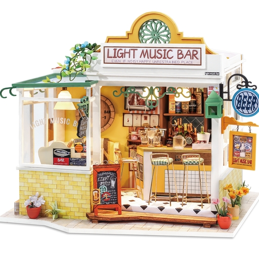 Light music bar - Byggesett m/ lys - DIY Miniature Room