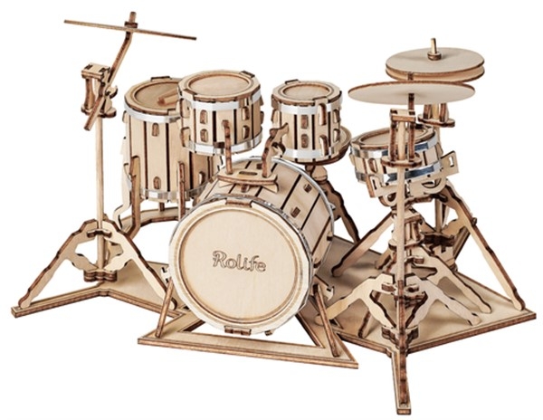 Drum kit - Modellbyggesett i tre -  Trommer