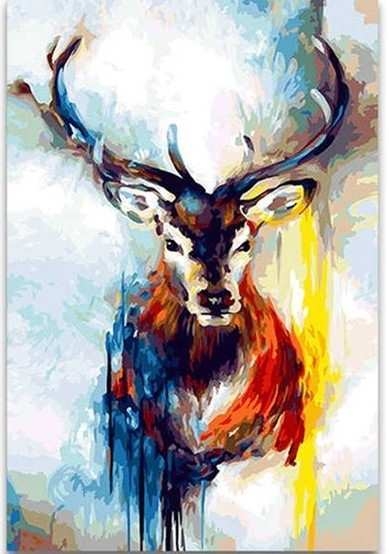 maleri - paint by numbers - Colorful Deer