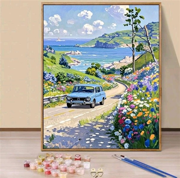 Paint by numbers - Blomstrende kystvei 40x50cm