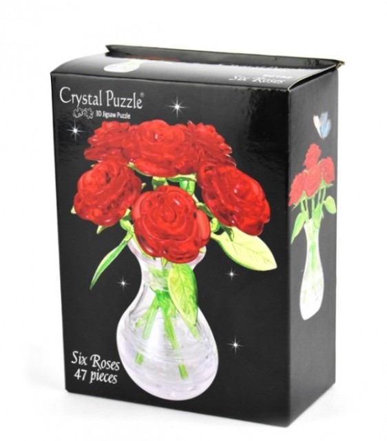 3D puslespill - Vase med roser - 47 biter