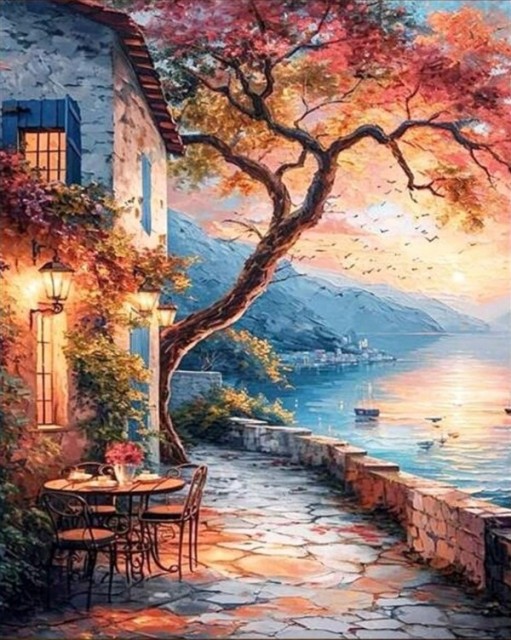 Paint by numbers - Sunset Town 40x50cm