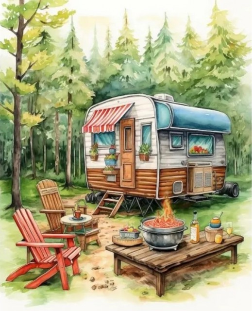 Paint by numbers - Camping 40x50cm