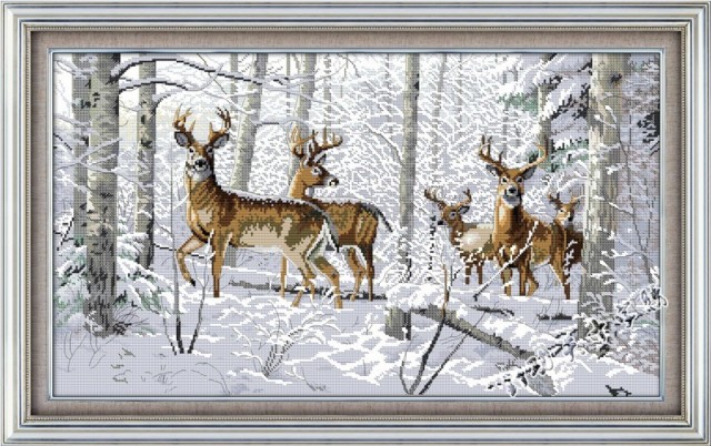 Broderipakke / Korsstingpakke - Antiloper i snøen