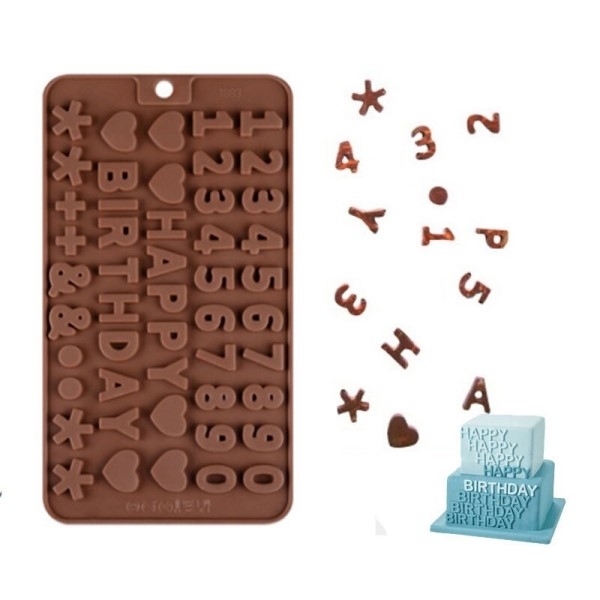 Sjokoladeform - happy birthday og tall