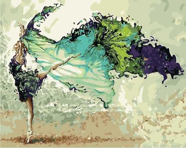 Paint by numbers - Green ballerina 40x50cm