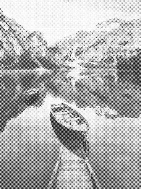 Dots painting / prikkmaling - Brygge på fjellet 30x40cm