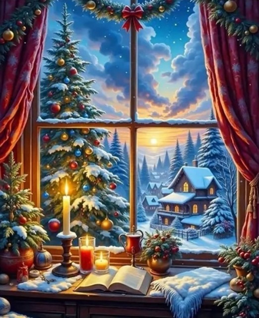 Paint by numbers - Vinterkos 40x50cm