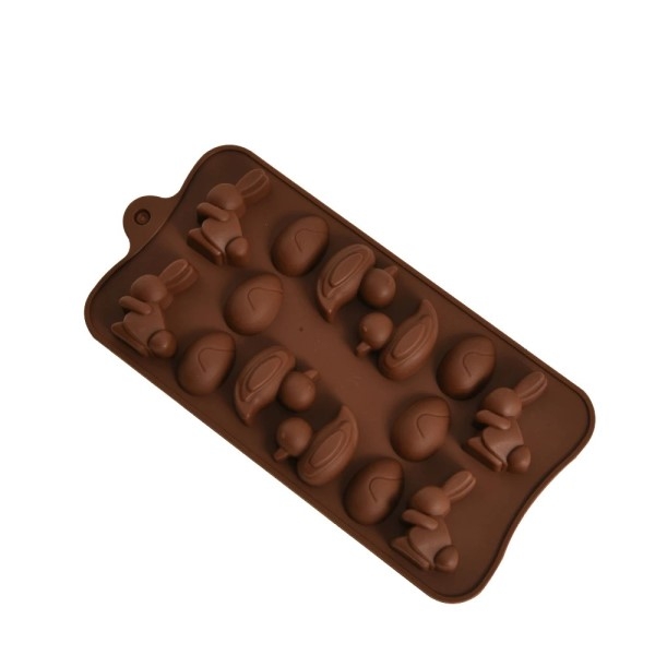 Sjokoladeform i silikon - and, egg og kanin