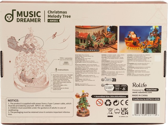 Christmas melody tree - Spilledåse byggesett m/ lys