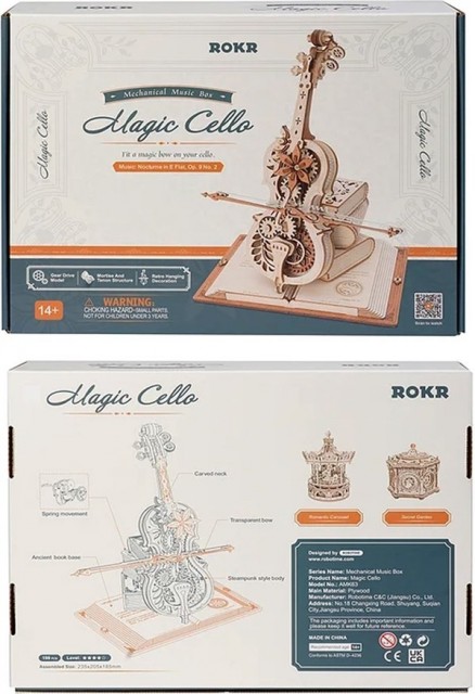 Magic cello spilledåse - Byggesett i tre