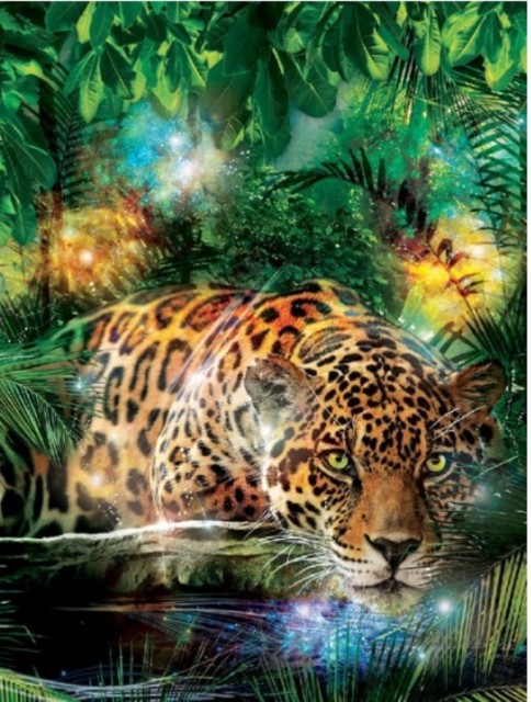 Diamond painting - Leopard i junglen 40x50cm