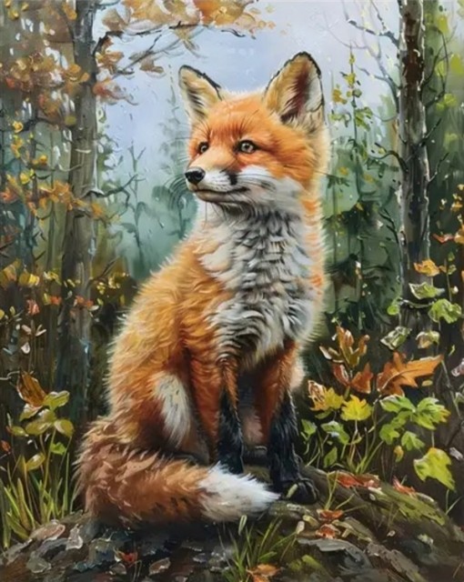 Paint by numbers - Rev i skogen 40x50cm