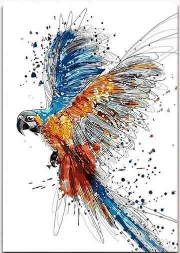 Paint by numbers - Watercolor Parrot
