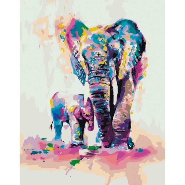 Painting by numbers - Elephants 40x50cm