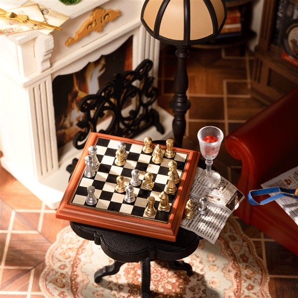 Catherine`s living room - Byggesett m/ lys - DIY Miniature Room