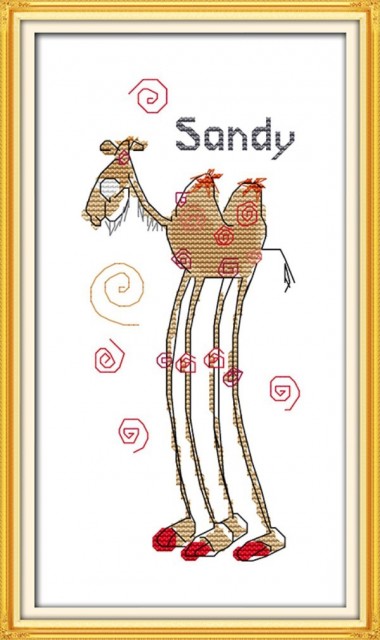Broderipakke / Korsstingpakke - kamelen Sandy