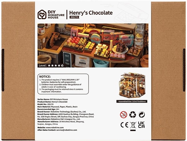 Henry`s chocolate - Byggesett m/ lys - DIY Miniature Room