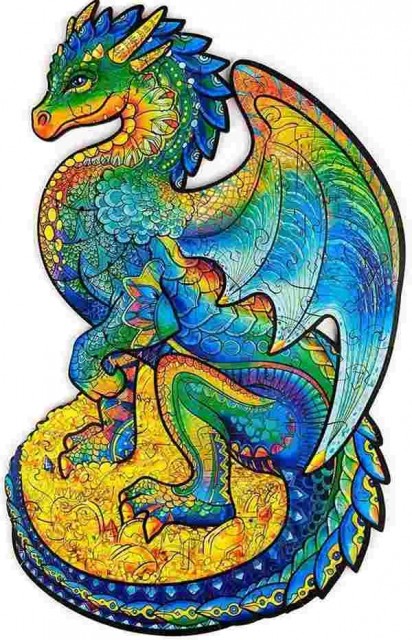 Figur puslespill i tre - Dragon