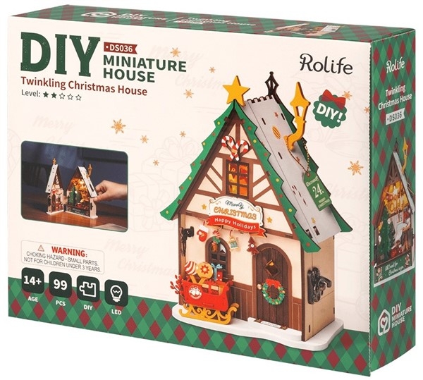 Byggesett med lys - Julehus