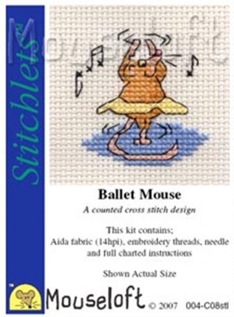 mini korssting - broderi pakke - Ballet Mouse