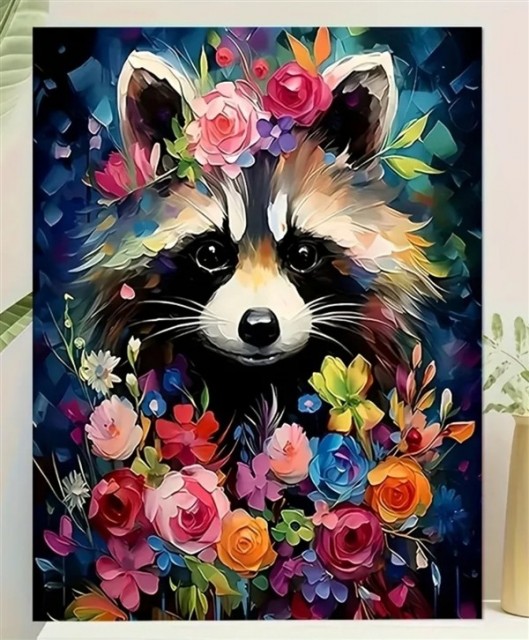 Paint by numbers - Vaskebjørn 40x50cm